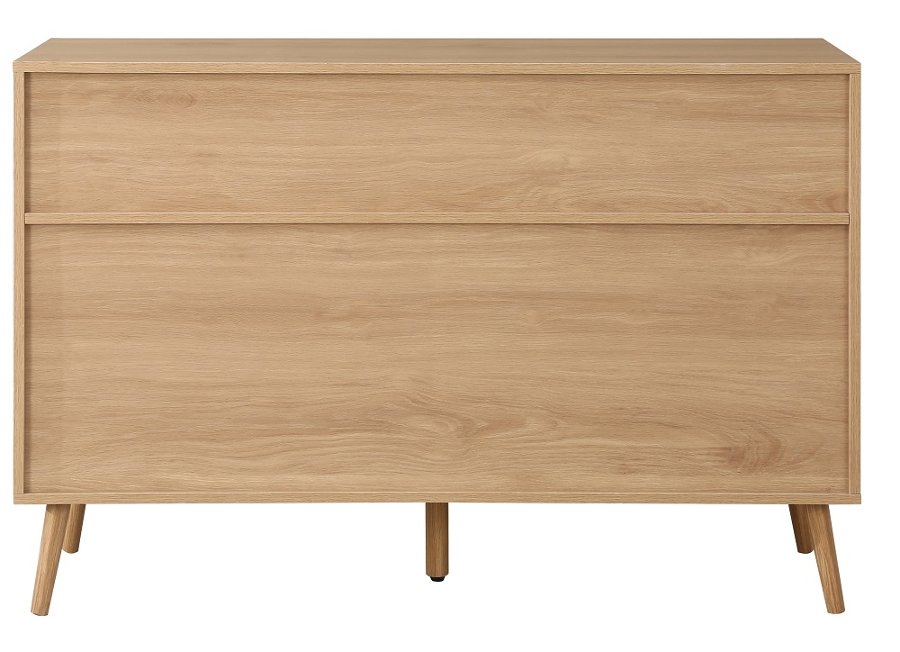 Product photograph of Crolexy Oak Rattan Wide 7 Drawer Chest from Choice Furniture Superstore.